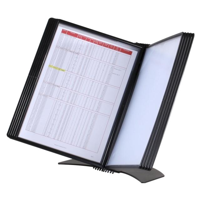 B.N.T. Registersystem A4 Easymount t/10 lommer sort bordmodel (A4) (BNT280410)