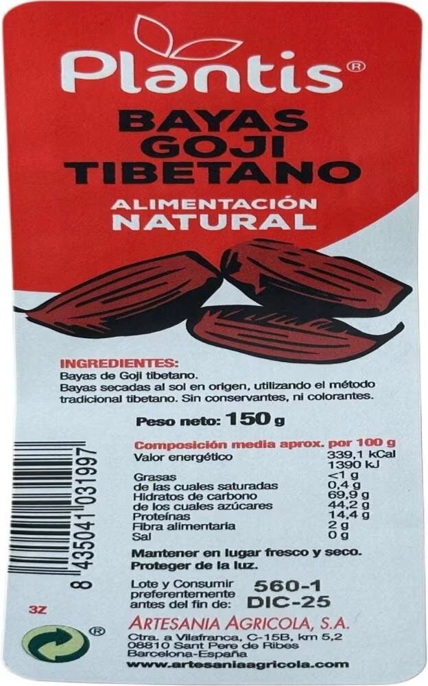 Artesania Agrcola Bayas De Goji Tibetano Agricola 150g Talla Única Unisex