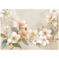 FOTOTAPETE Blumen Beton Beige 300x210 cm