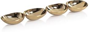 Zodax Stassi Polished Stainless Steel 4-Bowl Nut/Snack Server