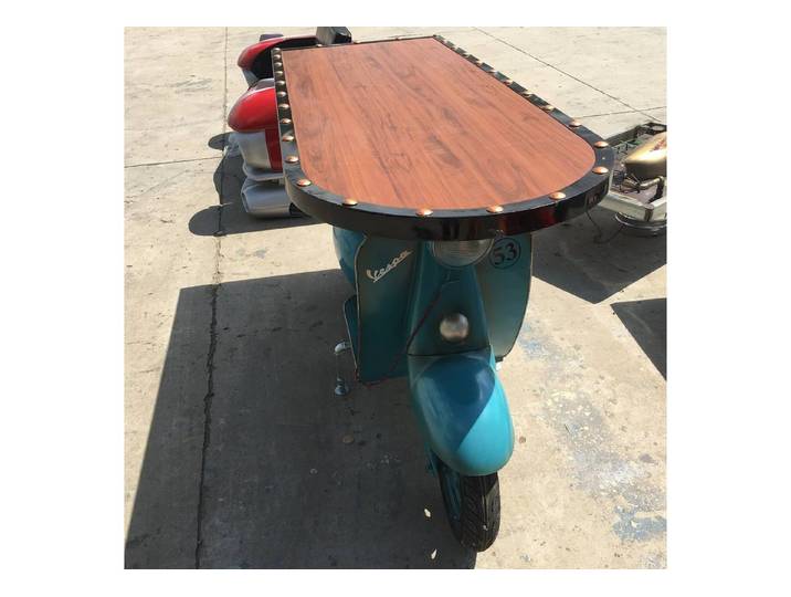 JVmoebel Stehtisch Vintage Bartisch in Blau mit Holz und Metall für gesellige Abende (1-St), Made in Europa