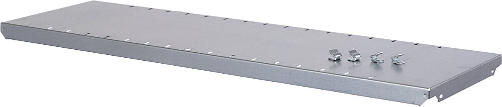 Fachboden für Regal mit farbigen Regalkästen, verzinkt, Breite x Tiefe 1000 x 300 mm STEMO