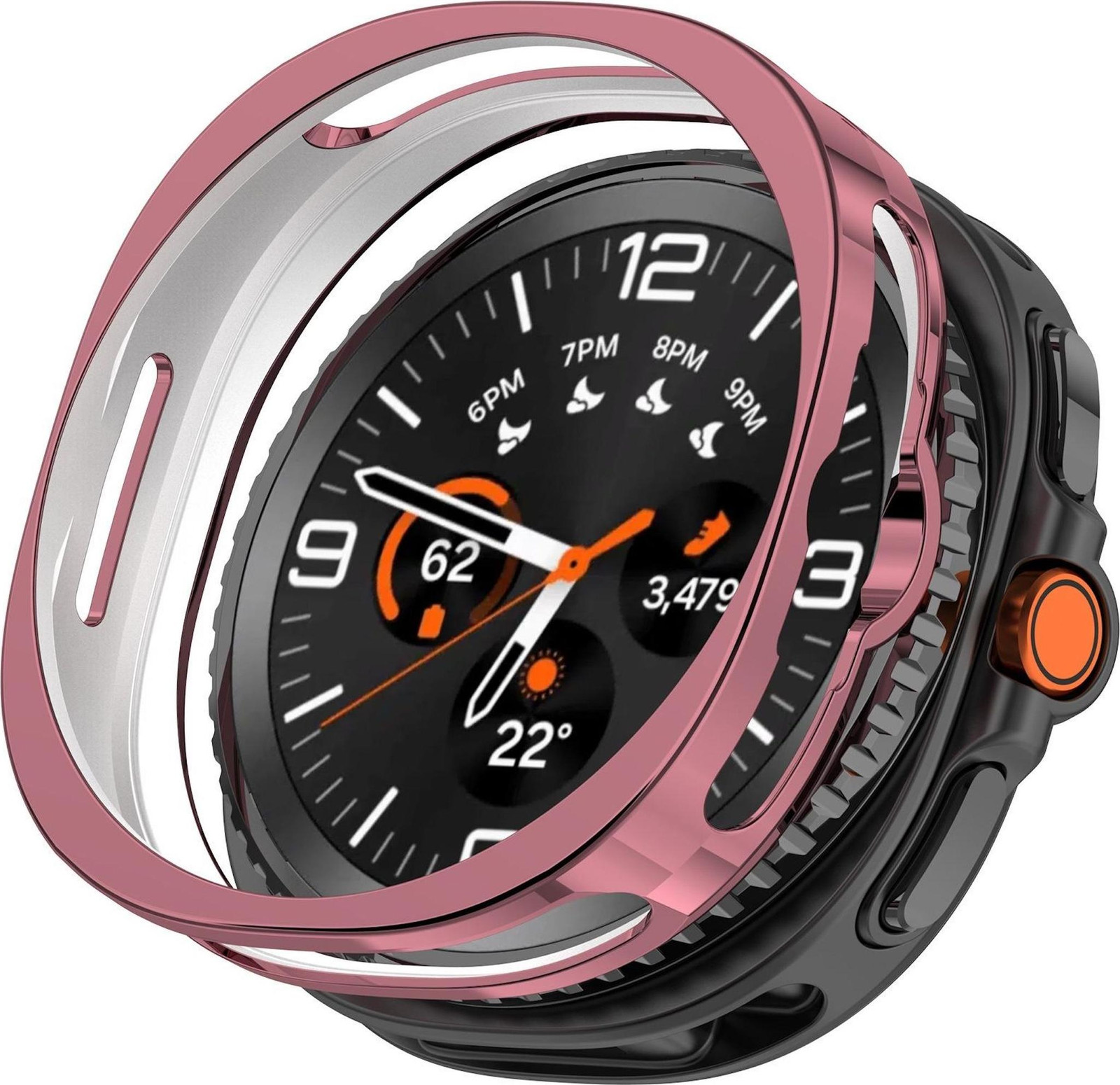 TPU beschermhoes voor Samsung Galaxy Watch8 Classic 46mm, halfdoorschijnend, roze