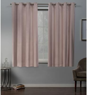 ATI Home Velvet Heavyweight Light Filtering Grommet Top Curtain Panel Pair