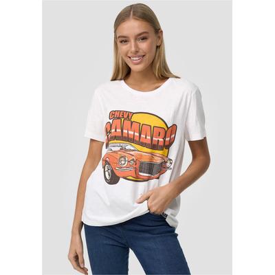 T-Shirt RECOVERED "Chevy Camaro", Damen, Gr. XXL, beige (natur), 100% Baumwolle, bedruckt, normal, Rundhals, Shirts T-Shirt, im zeitlosen Design