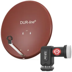 DUR-line MDA 60 Rot - Sat-Komplettanlage mit Quad LNB
