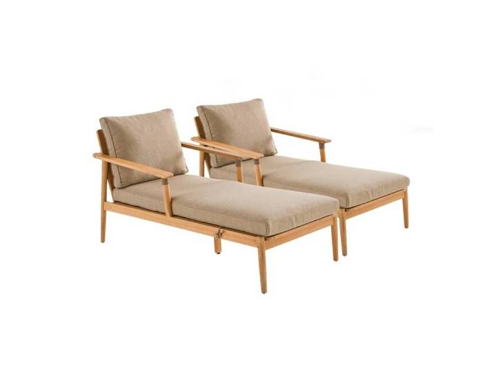 sweeek - Bain de soleil bois d'acacia et cordage (lot de 2) CORDELIA