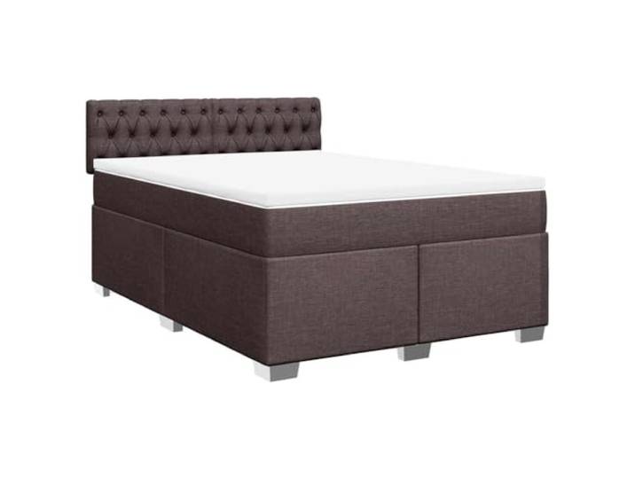 Boxspringbett mit Taschenfederkernmatratze Dunkelbraun 140x190 cm Stoff
