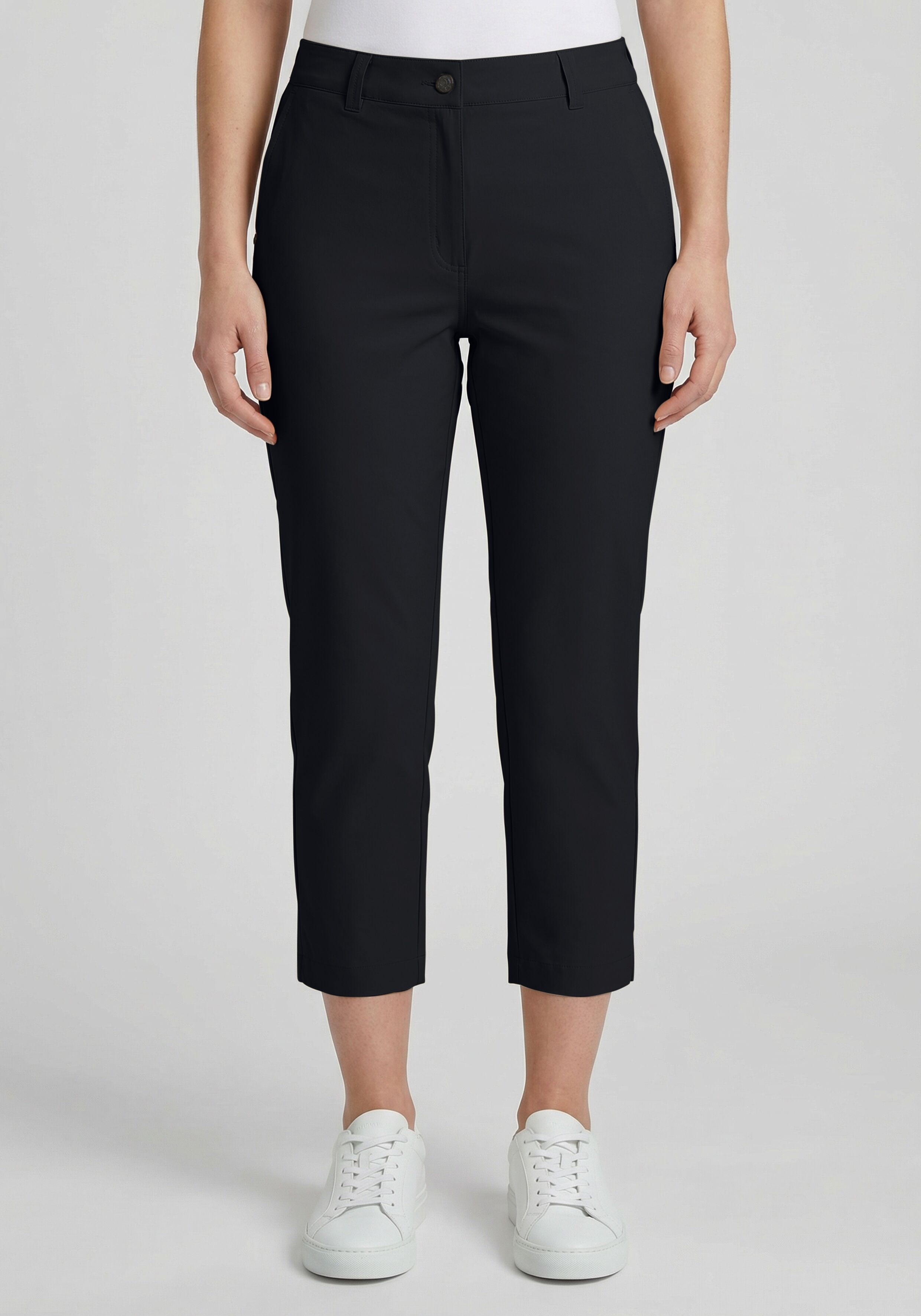 Caprihose ICEPEAK "ATTICA", Damen, Gr. 44, N-Gr, schwarz (basic schwarz), Obermaterial: 100% Polyester, Hosen Caprihose, Caprihose mit kürzerer Beinlänge, in den Größen 36 bis 48