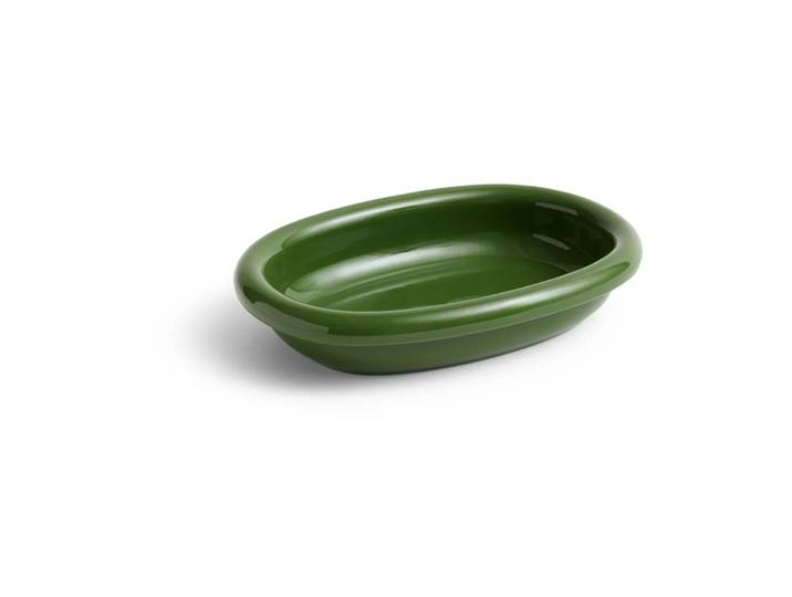 HAY Plat de service ovale Barro Green, small 20x27,5 cm