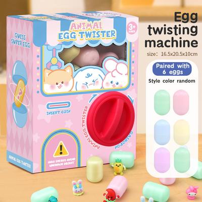 Modern Mode Marketplace Baby Scratching Machine Blind Box Children's Fun Animal Egg Twister Capsule Toys Christmas Doll Claw Machine For Kids pink