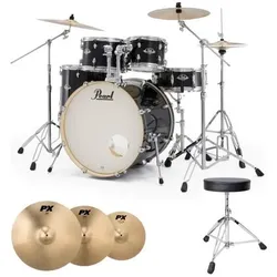 Pearl Export EXX725SZ/C31 Drumset mit Becken und Sitz (Acoustic-Drum), Schlagzeug, Schwarz