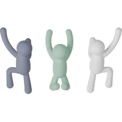 Garderobenhaken Buddy-Männchen (3er-Set) lila - mint - weiß Umbra
