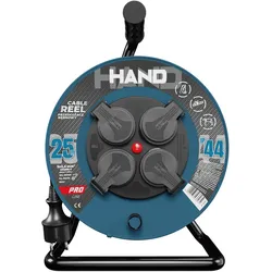 Kabeltrommel HAND PRO 25m 4x Steckdosen 230V IP44 H05RR-F 3x2,5 mm2 W-96317