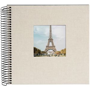 Goldbuch Fotoalbum Bella Vista 12723, Spiralalbum, 20 x 20 cm, 40 schwarze Seiten für 40 Fotos, sandgrau