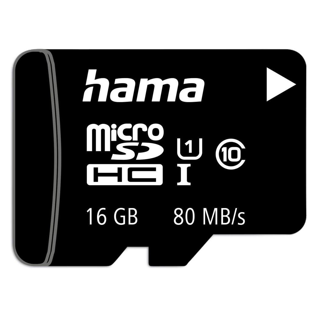 Hama microSDHC 16GB +Adapter/Mobile (16 GB, microSDHC, U1, UHS-I) (00124138)