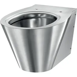 Wand-WC Nero aus Edelstahl mit Verdecktem Spülrand