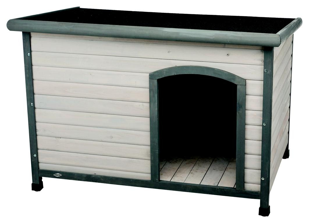 TRIXIEHEIMTIERBEDARF natura Hundehütte Classic mit Flachdach L:116 82 79cm grau 16888854