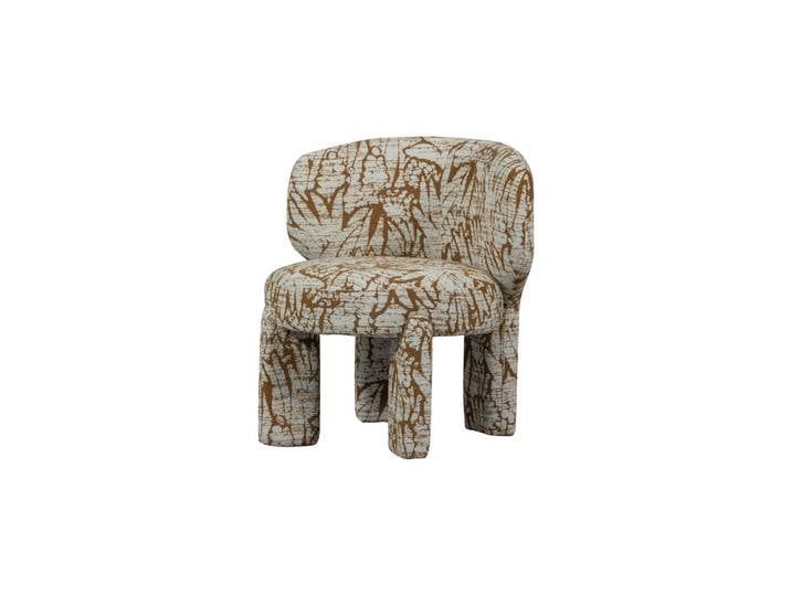 Fauteuil à Motif Polyester Naturel et Brun Upke