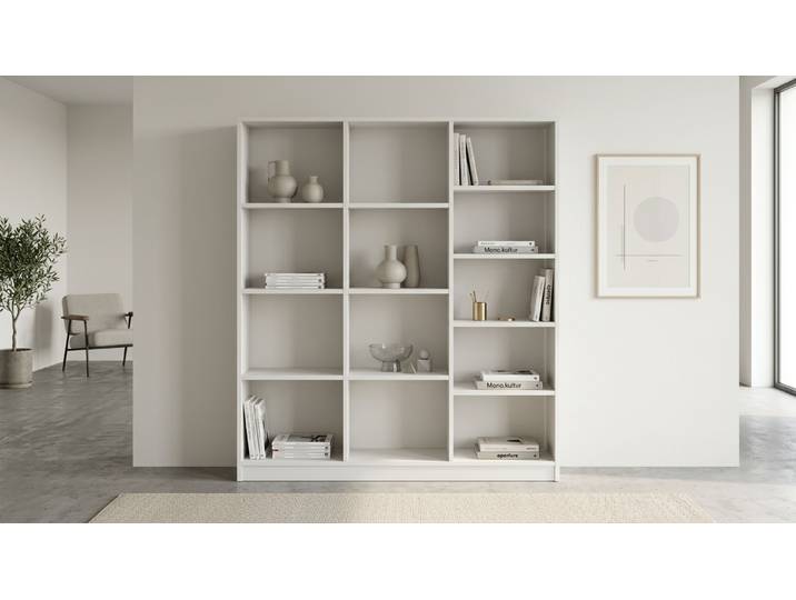 Bibliothèque blanche en décor MDF MDF mélaminé MDF Blanc mat