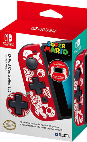 Hori D-Pad Gamepad Richtingskruis voor Nintendo Switch met kabel, Zwart Rood Wit