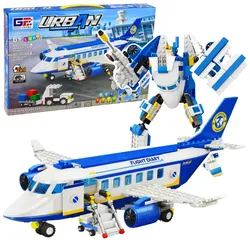 Bausteine Passagierflugzeug Roboter 2in1 Lichter 417 Teile.
