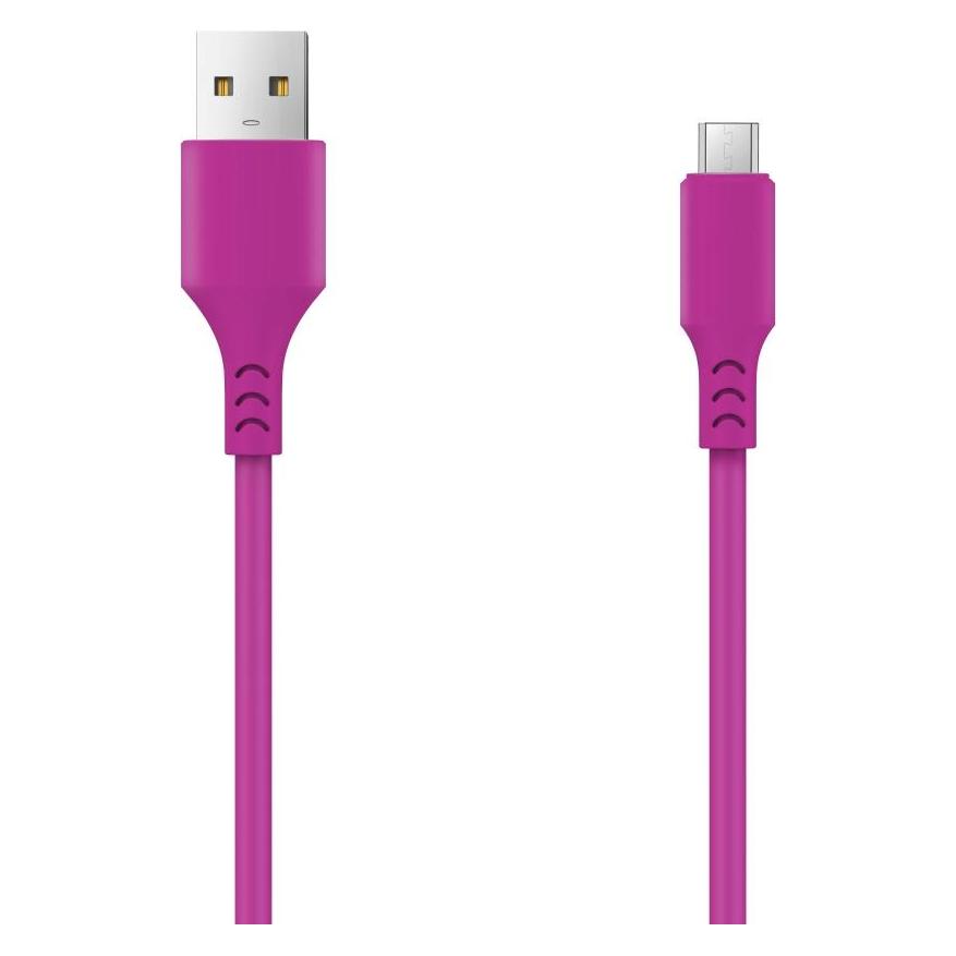 Setty Kabel USB- microUSB 1,0 m 2A magenta (1 m, USB 1.0) (GSM108862)