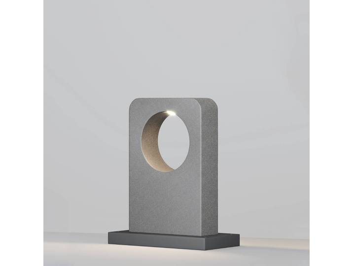 Maytoni LED-Wegeleuchte BETONE, Höhe 49 cm, grau, Zement, IP65 BETONE, alu / grau / zink, Beton, Modern