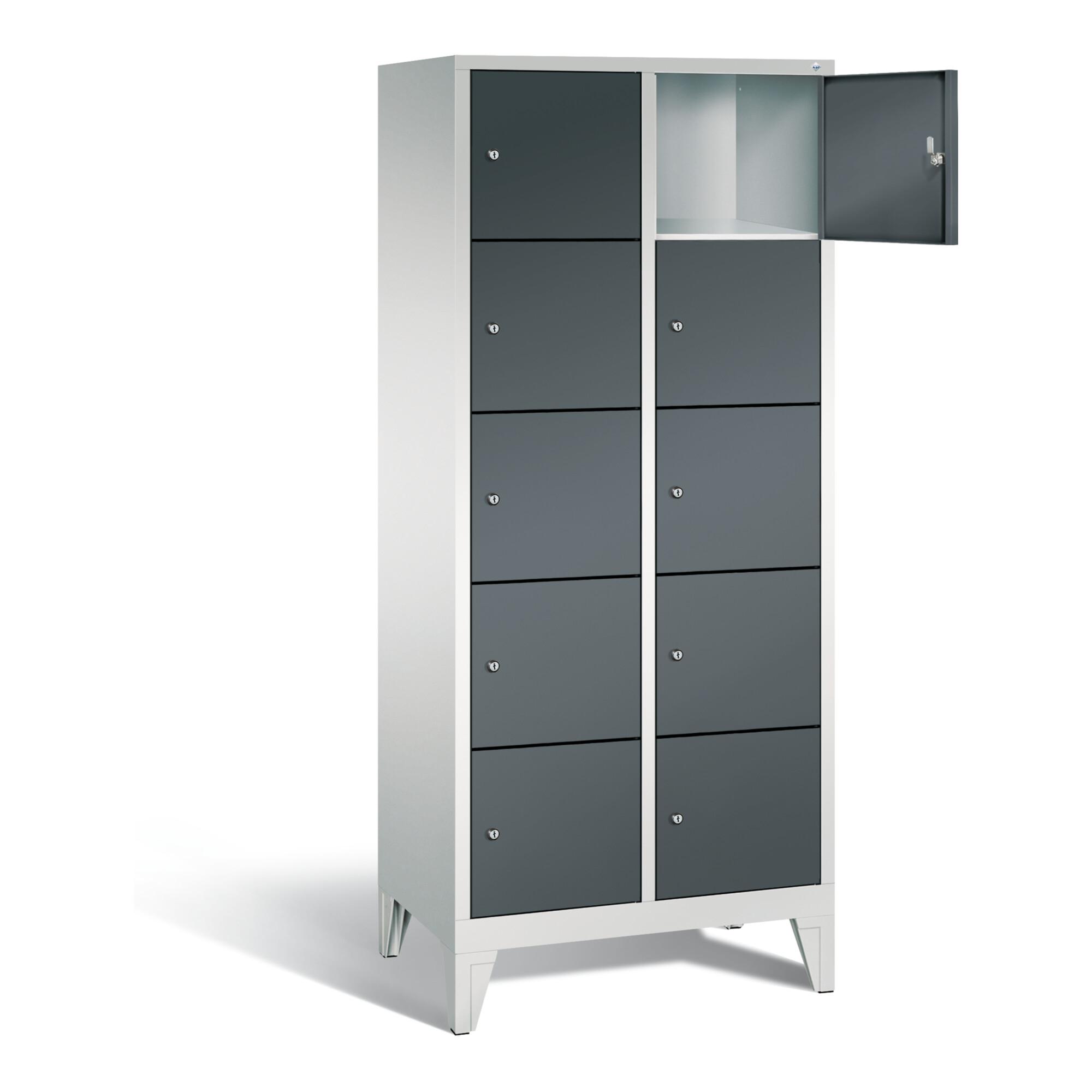 C+P Garderobenschrank Classic, H1850xB810xT500mm, Front Anthrazitgrau, Korpus Lichtgrau (8010-225) ; C + P Möbelsysteme (8010-225|S10207)