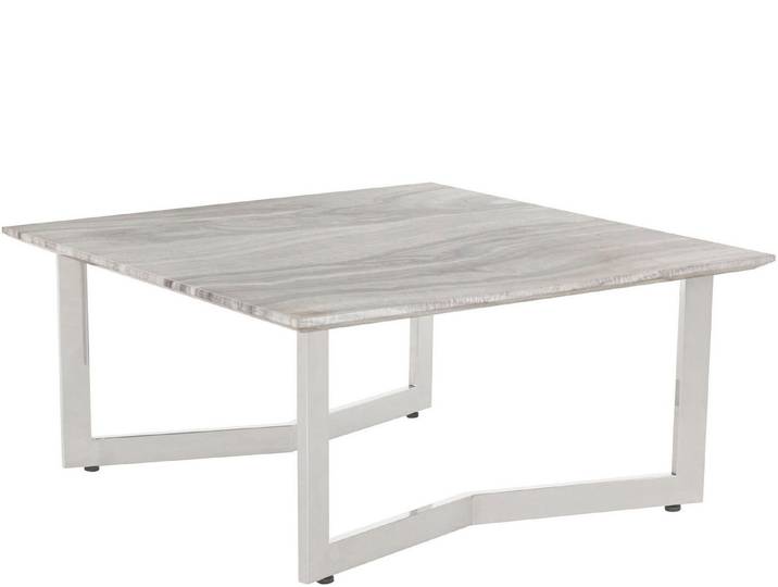 loft24 Couchtisch Tiesto - Wohnzimmertisch Ablagetisch Sofatisch Kaffeetisch, Wohnzimmertisch in Marmoroptik, Hochglanz Design, Breite 90 cm