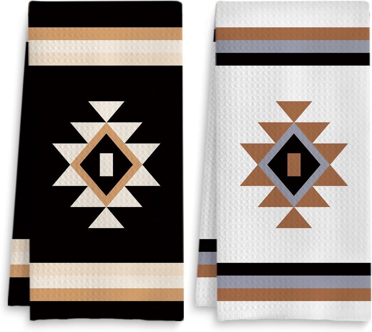 Set van 2 keukendoeken en theedoeken met Azteekse en boho stijl