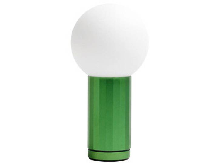 Designer-Tischlampe HAY Turn On weiss, Grün H 19.5 cm - Farbe: Grün, Weiss - Material: Aluminium - LED - Lichtfarbe: Extra warmweiss - LED Energiesparlampen