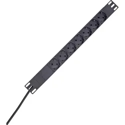 Kopp 930705028 PROFIversal PA 7-fach, Steckdosenleiste in Schutzkontakt-Ausführung, mit beleuchtetem Schalter auf Rückseite, 19”, 2m Zuleitung  - 19 Stück