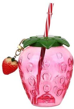 Universal Stock StrawBerry Bliss Fruit Straw Cup Cute Water Bottle For Kids & Adults strawberry A