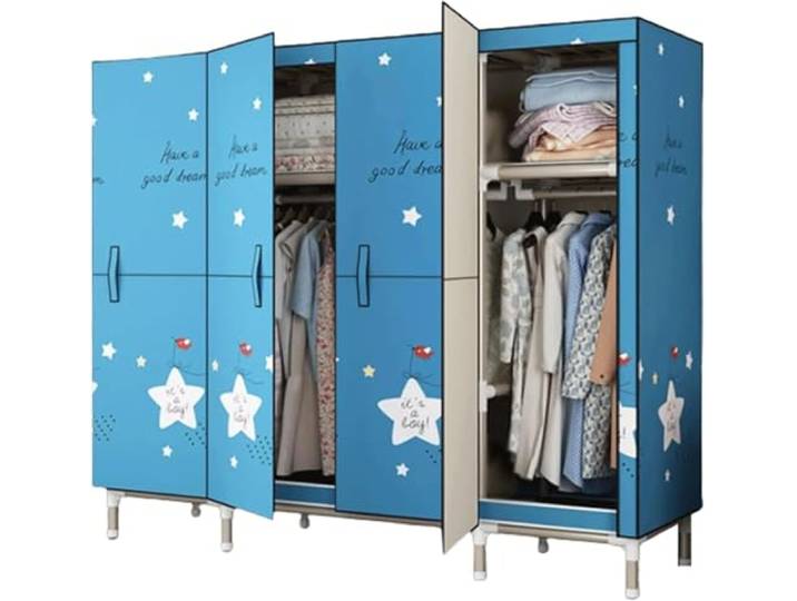 LoiYtrd Stahl-Kleiderschrank, platzsparend, tragbar, Heimmode(D,66in)