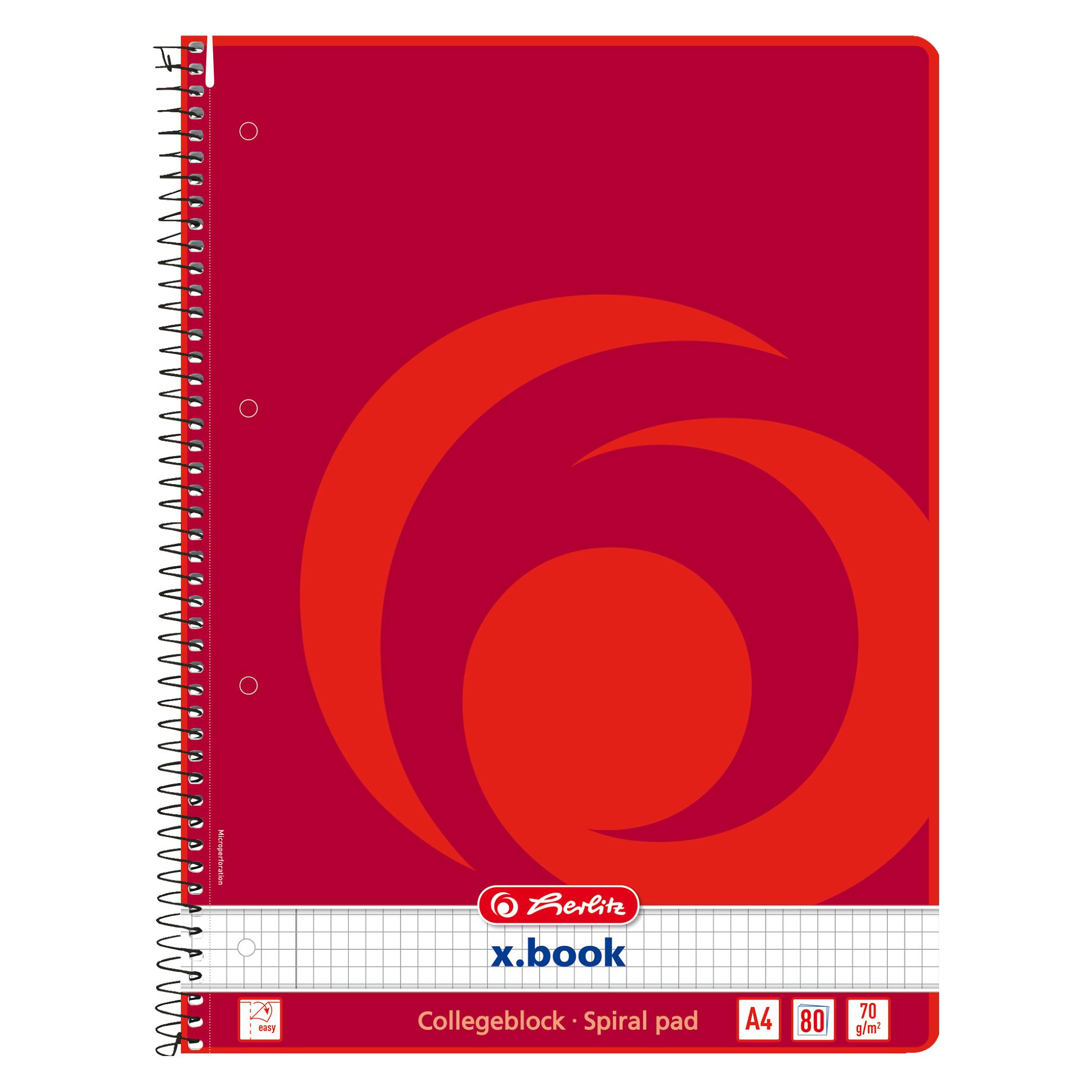 Herlitz Collegeblock x.book kariert DIN A4 Innenrand (A4, Kariert) (10834117)