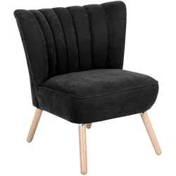SESSEL Kadisha Bezug Velourstoff Buche natur / schwarz