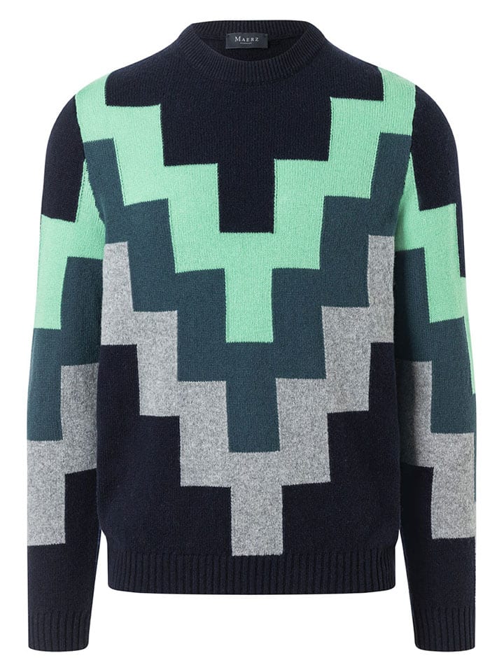 Maerz Muenchen Wollpullover in Dunkelblau - 48