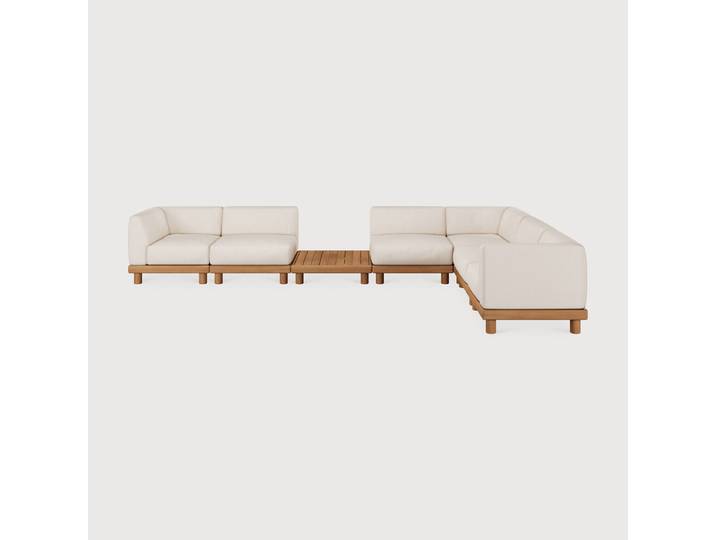 Ethnicraft Monocole Modulare Outdoor-Sofagarnitur Teak/Stoff