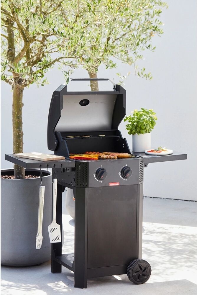 BARBECUE A GAS LUCA 210 2 FUOCHI NERO BARBECOOK