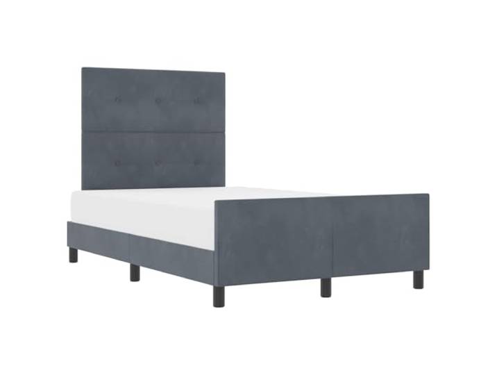 PUGYNBK Boxspringbett, Dunkelgrau, 120 x 200 cm, Samt Verstellbares Kopfteil, robuster Kiefernrahmen, einfache Montage, vielseitiger Stil