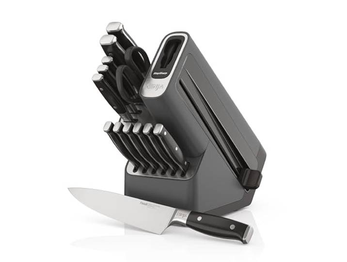 Ninja Foodi StaySharp-Messerblock mit integriertem Schärfer, K32014EUUK 14-teiliges Deluxe-Messerset, Anthrazit K32014EUUK