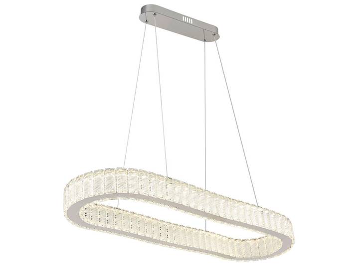 Globo Led-Hängeleuchte, Klar, Chromfarben, Transparent, Metall, Kunststoff, Glas, 31x120x89 cm, CE, Lampen & Leuchten, Innenbeleuchtung, Hängelampen, Pendelleuchte
