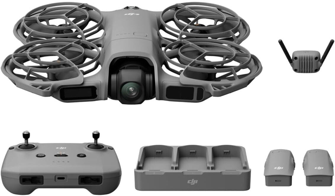 DJI Neo 2 Fly More Combo Camera Drone – 4K Video, 12MP 1/2" CMOS, ActiveTrack, Omnidirectional Obstacle Sensing, RC-N3, 3 Batteries, New