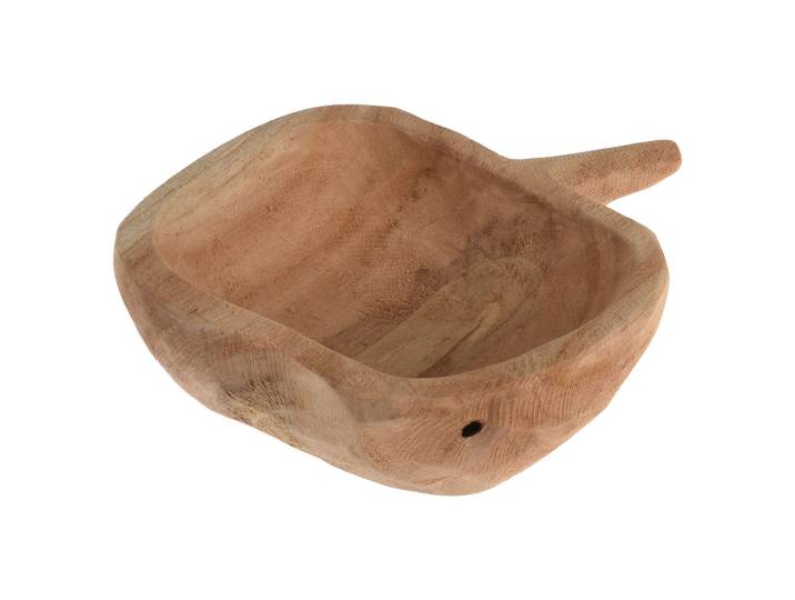 Dekoschale, Apfelform, Teakholz, L15,1 x B13,1 x H 4,3 cm