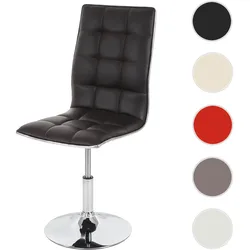 Einzelst�ck | Esszimmerstuhl HWC-C41, Stuhl Küchenstuhl, höhenverstellbar drehbar, Kunstleder ~ braun