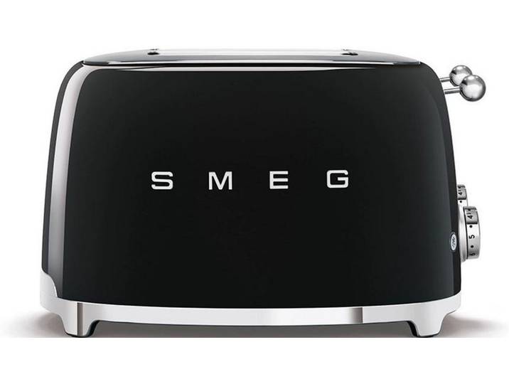 Smeg Toaster, Schwarz, Metall, 30x20x33 cm, Auftaufunktion, Aufwärmfunktion, Bagel-Funktion, Kochgeschirr, Küchengeräte, Toaster