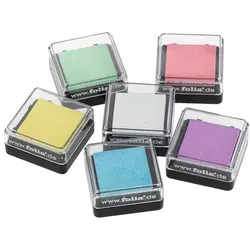 folia Stempelkissen-Set "Pastell", 2,4 x 2,4 cm, 6 Stück