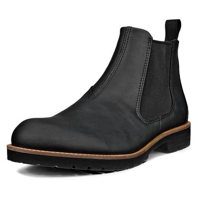 Chelseaboots ECCO "Jamestown", Herren, Gr. 46, Textil, schwarz, Nubukleder, Schuhe Chelseaboots, Schlupfboots, Stiefelette, Business-Boots mit Stretcheinsätze
