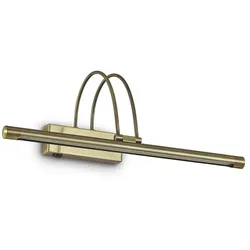 Ideal Lux LED Bilderleuchte / Spiegelleuchte BOW AP66, 46cm, 4.6W 3000K, schwenkbar, mit Schalter, Messing antik IDEA-121161
